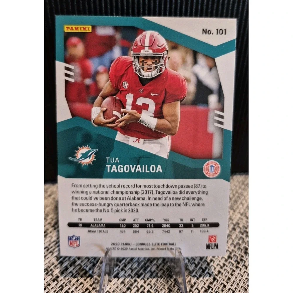 2020 Panini Donruss Elite Tua Tagovailoa #101 Rookies Pink (RC) Miami Dolphins